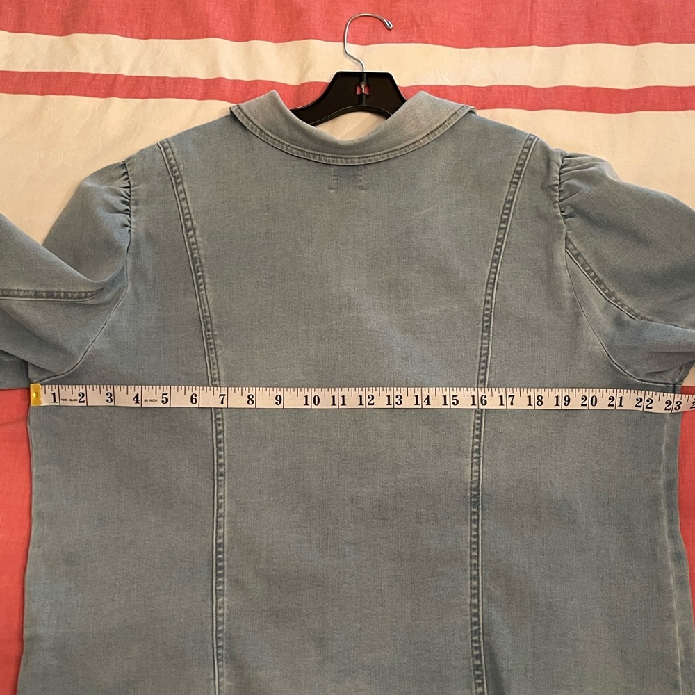 NIC+ZOE Denim Jacket 1X Light Blue Stretch Femme Girly Details - Picture 4 of 10